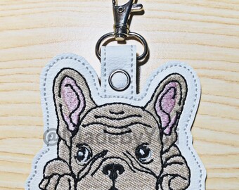 French Bulldog Laying Key Chain