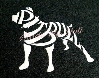 Embroidery Design Digitized  Pit Bull Text Fill 4 x 4