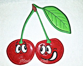 Embroidery Design Digitized Cherrys Applique 5 x 7