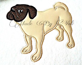 Embroidery Design Digitized Pug Applique 5 x 7