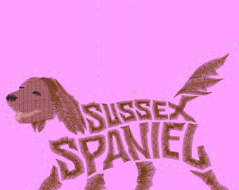 Sussex Spaniel Keychain 4 x 4 2024 Embroidery Design Digitized