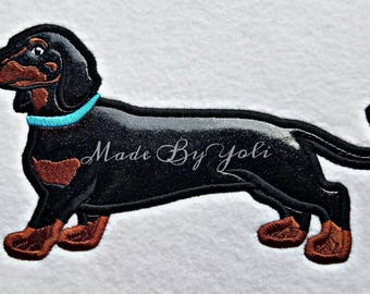 Dachsund with Collar 5 x 7 Applique Embroidery Design Digitized