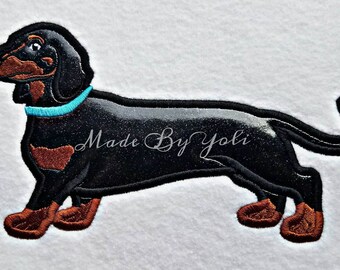 Dachsund with Collar 5 x 7 Applique Embroidery Design Digitized