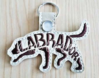Embroidery Design Digitized Labrador Text Fill Keychain 4 x 4