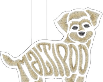 Embroidery Design Digitized Maltipoo Text Fill Keychain 4 x 4