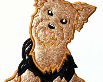 Embroidery Design Digitized Dark Yorkie Applique 5 x 7