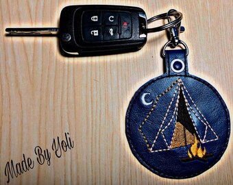Embroidery Design Digitized Camping Tent Keychain 4 x 4