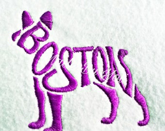 Embroidery Design Digitized Boston Text Fill 4 x 4