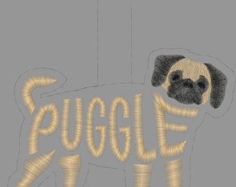 Embroidery Design Digitized 2023 Puggle Keychain 4 x 4