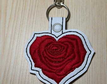 Rose Heart Keychain 4 x 4