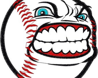 Embroidery Design Digitized Baseball face Applique 4 x 4