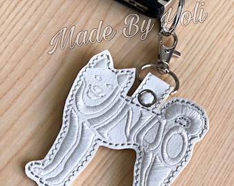 Embroidery Design Digitized Jindo Dog Keychain 4 x 4