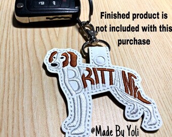 Embroidery Design Digitized Brittany Text Fill Keychain 4 x 4