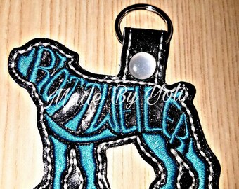 Embroidery Design Digitized Rottweiler Text Fill Keychain 4 x 4