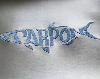 Embroidery Design Digitized Tarpon Text Fill 4 x 4
