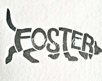 Embroidery Design Foster Dog Text Fill 5 x 7