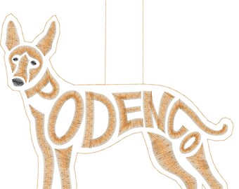 Embroidery Design Digitized Podenco Text Fill Keychain 4 x 4