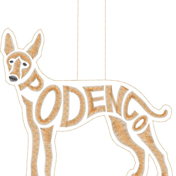 Embroidery Design Digitized Podenco Text Fill Keychain 4 x 4