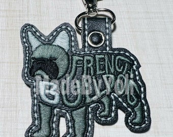 Embroidery Design Digitized 2021 French Bulldog Keychain 4 x 4