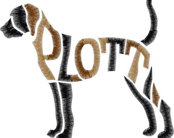 Embroidery Design Digitized Plott Hound 4 x 4