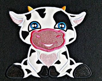 Embroidery Design Digitized Cow Applique 5 x 7