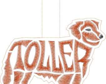 Embroidery Design Digitized Toller Text Fill Keychain 4 x 4