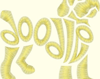 Doodle Text Fill 4 x 4 Embroidery Design Digitized