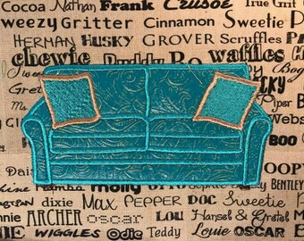 Embroidery Design Digitized Sofa Applique 4 x 4