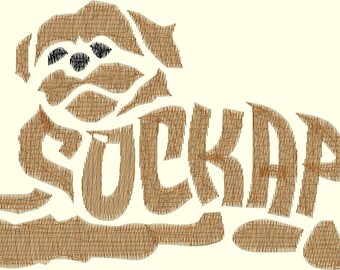 Cockapoo Text Fill 5 x 7 Embroidery Design Digitized
