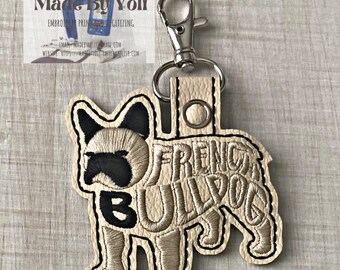 French Bulldog Text keychain