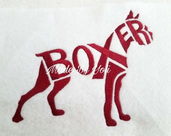 Embroidery Design Digitized Boxer Text Fill 5 x 7