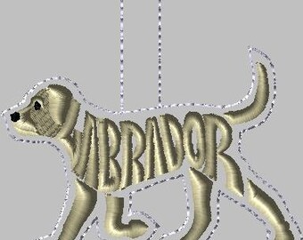 Embroidery Design Digitized Labrador Version 2 Keychain 4 x 4