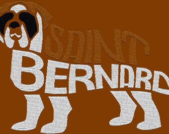 Embroidery Design Digitized Saint Bernard Text Fill 5 x 7