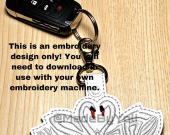 Embroidery Design Digitized Swan 4 x 4 Keychain