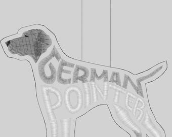 2024 German Pointer Keychain 4 x 4 Embroidery Design Digitized