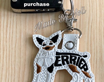 Rat Terrier Dog Keychain 4 x 4 Etsy Download Embroidery Design Digitized