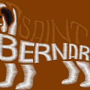 Embroidery Design Digitized Saint Bernard Text Fill 4 x 4