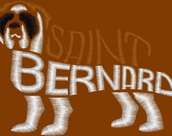 Embroidery Design Digitized Saint Bernard Text Fill 4 x 4