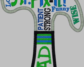 Embroidery Design Digitized Mr.FIX-IT Applique 4 x 4