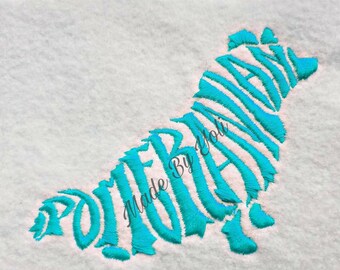 Embroidery Design Digitized Pomeranian Text Fill 4 x 4
