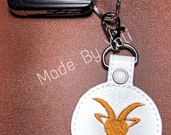 Embroidery Design Digitized Capricorn Zodiac Sign Keychain 4 x 4