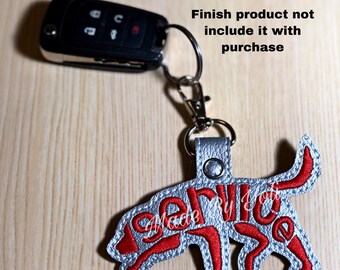 Embroidery Design Digitized Labrador Service Text Fill Keychain 4 x 4
