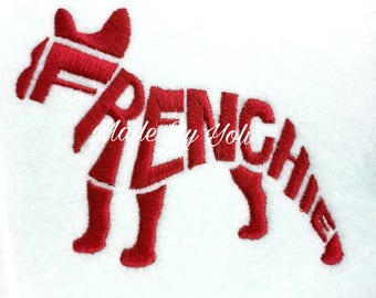 Embroidery Design Digitized Frenchie Text Fill  5 x 7