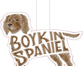 Embroidery Design Digitized Boykin Spaniel Keychain 4 x 4