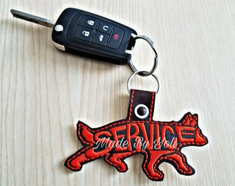 Embroidery Design Digitized Service Dog Text Fill Keychain 4 x 4