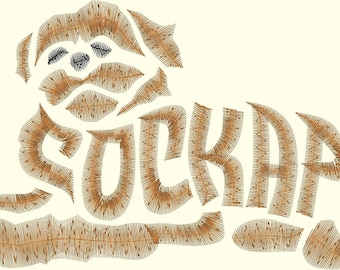 Cockapoo Text Fill 4 x 4 Embroidery Design Digitized