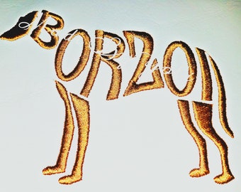 Embroidery Design Digitized Borzoi Text Fill 4 x 4