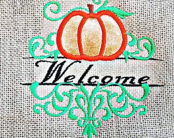 Pumpkin 5 x 7 Applique Embroidery Design Digitized