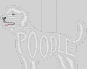 Poodle Keychain 4 x 4 2024 Embroidery Design Digitized