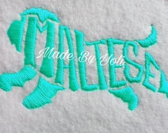 Embroidery Design Digitized Maltese Text Fill  4 x 4